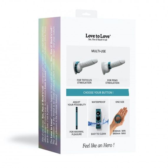 Регулируемое эрекционное кольцо на кнопках Love To Love HERO RING - TEAL ME | Зображення 7