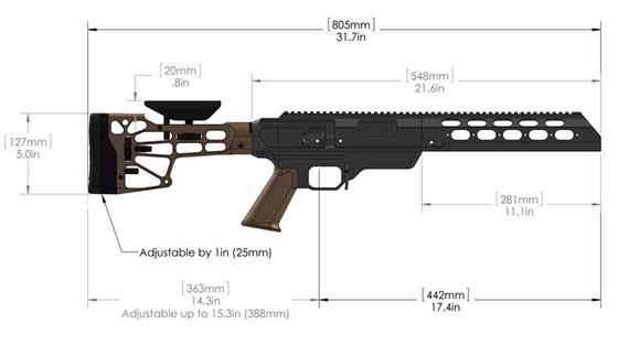 Шасі MDT TAC21 для Remington 700 LA Black | Зображення 1