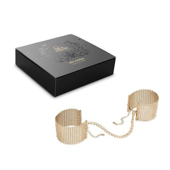 Наручники Bijoux Indiscrets Desir Metallique Handcuffs, металеві, стильні браслети, Gold | Зображення 3