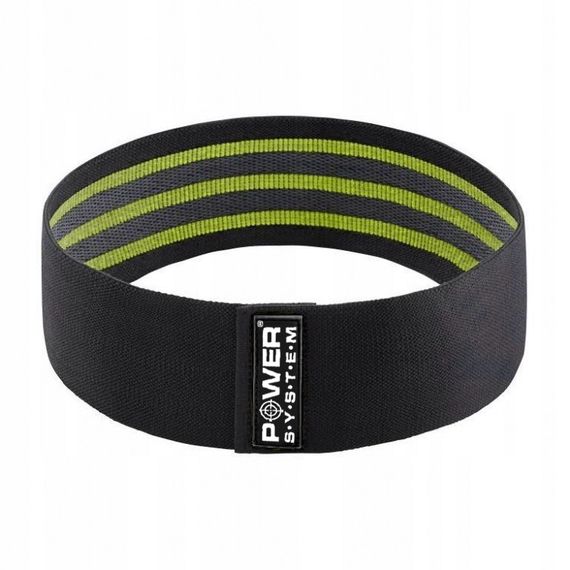 Тканева гумка для фітнесу та спорту Павер сістем PS-4092 Booty Band LVL 2 Black/Green (d_80 см. навантаження | Зображення 1