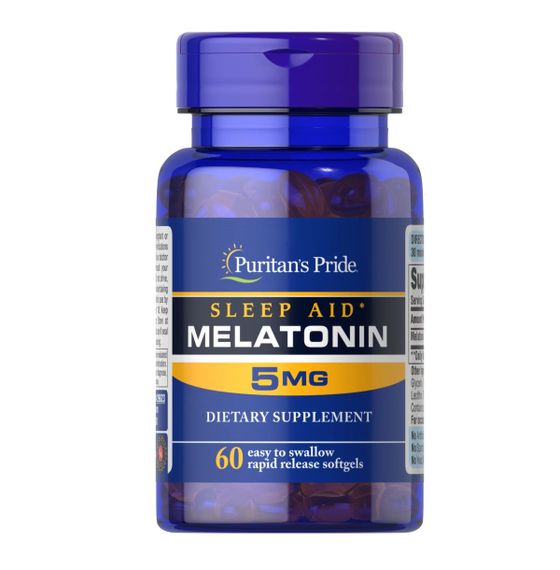 Мелатонін для сну Puritan's Pride Nighttime sleep aid Melatonin 5 mg 60 Softgels