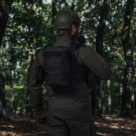 Рюкзак тактичний 10л Чорний, штурмовий рюкзак військовий Ukrarmor укрармор Cordura 1000D, рюкзак ЗСУ MOLLE | Зображення 2