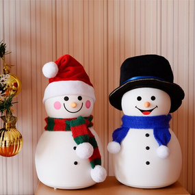 Дитячий силіконовий нічник іграшка Сніговик (в асортименті)