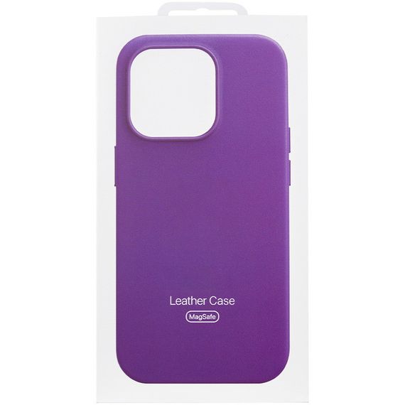 Кожаный чехол Leather Case (AAA) with MagSafe and Animation для Apple iPhone 14 (6.1") | Зображення 5
