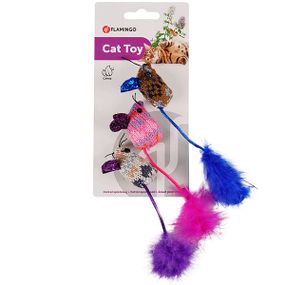 Іграшка для котів Flamingo Mohaire Mouse Glamour, 12.5 см, 3 шт