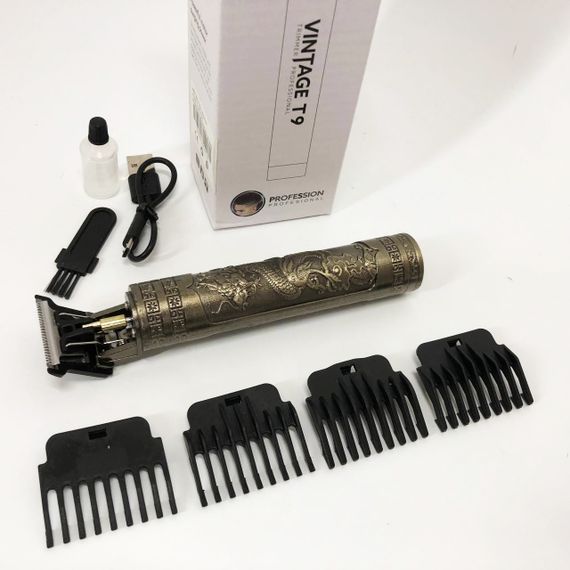 Машинка для стрижки волосся Vintage T9-1 BRONZE 4 насадки | Зображення 5