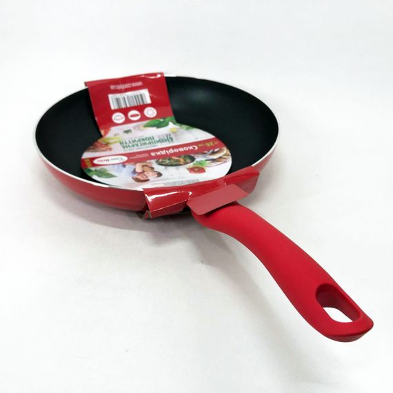 Сковорода з антипригарним покриттям "XYLAN" Con Brio CB-2614 26 см, сковорода для смаження. Колір: червоний | Зображення 5