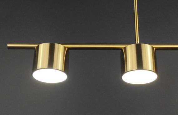 Люстра світлодіодна стельова LED світильник для квартири на стелю лед 27719 Латунь 33-63х10х100 см. | Зображення 5