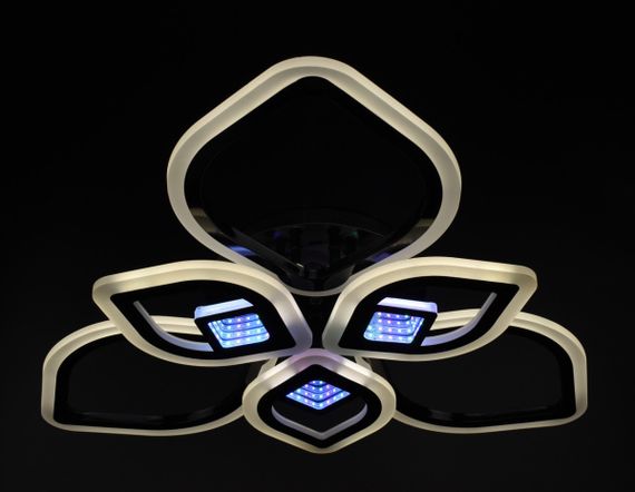 Люстра світлодіодна стельова LED світильник для квартири на стелю лед з пультом 26035 Чорний 10х60х60 см. | Зображення 6