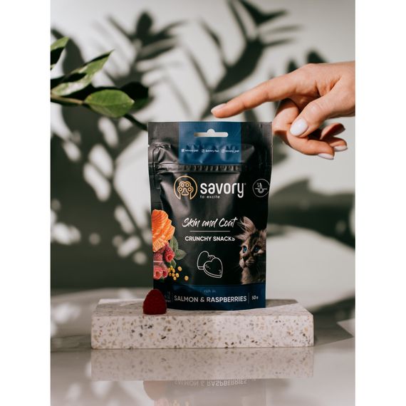 Хрусткі ласощі Savory для здоров’я шкіри та шерсті, лосось і малина | Зображення 7