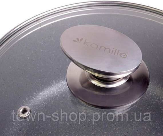 Кастрюля Kamille Landes Grey 6.2л с литыми алюминиевыми ручками KM-4427 | Зображення 4