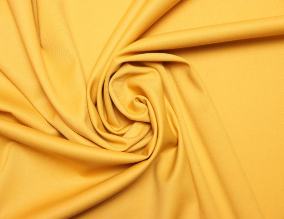 Костюмна тканина італійська полівіскоза стрейчева жовтого кольору однотонна MI 88 | Зображення 2