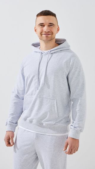 Худі однотонний чоловічий GENUA G01223-0004 M Сірий shop (2000999473425)
