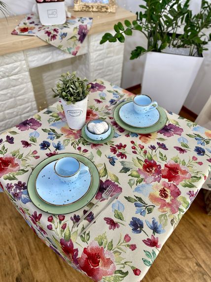 Скатертина гобеленова EDEN403 Limaso, 137х240, Прямокутна, Повсякденний, Без люрексу, 75% поліестер, 22% бавовна, 3% акрил, Гобелен | Зображення 9