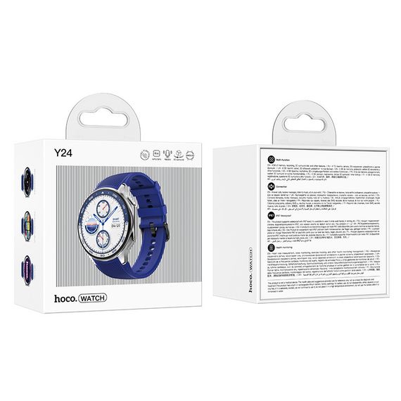 Смарт-годинник Hoco Smart Watch Y24 AMOLED Smart sports watch (call version) Silver | Зображення 3