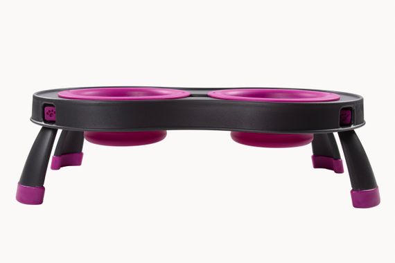 Миска подвійна на складаній підставці Dexas Double Elevated Feeder, 2 х 240 мл, пурпурна