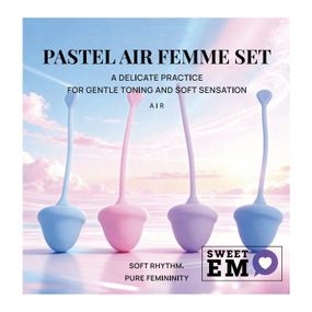 Набір вагінальних кульок Sweet Em, 4 шт з різною вагою, фіолетові, 2.8 х 14.5 см Sex Aura