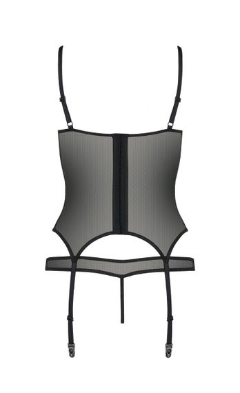 Корсет з відкритими грудьми та трусики HEIDI CORSET black S/M - Passion sexstyle | Зображення 3