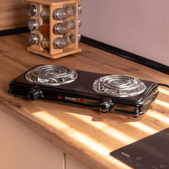 Електроплита двоконфоркова настільна плита 2000 Вт Sokany SK-5110 | Зображення 7