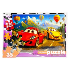 Дитячі м'які пазли "Перегони з тачками" S35-11-04, 35 елементів