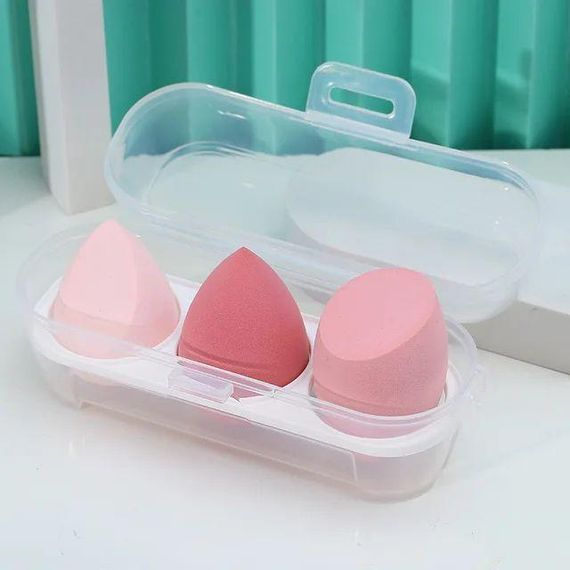 Набір б'юті-блендерів для макіяжу в пеналі, 3шт | Зображення 2