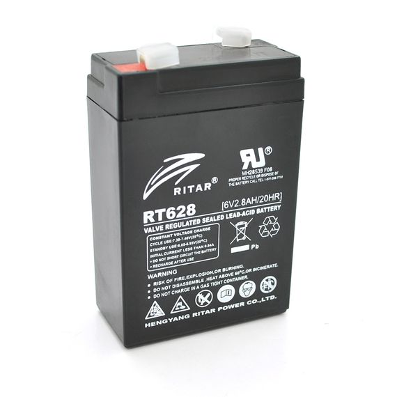 Акумуляторна батарея AGM RITAR RT628, Black Case, 6V 2.8Ah (66х34х 97 (103))