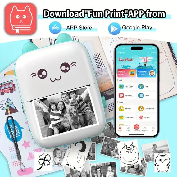 Портативний мінітермопринтер Bluetooth для етикеток і нотаток, безчорнильний кишеньковий принтер | Зображення 4