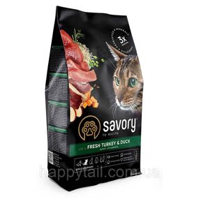 Корм сухий Savory Adult Cat Gourmand Fresh Turkey and Duck для дорослих котів зі свіжою індичкою і качкою 400 г