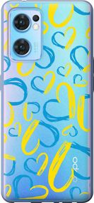 Чехол на Oppo Reno7 5G Сердца UA "5292u-2669-17620"