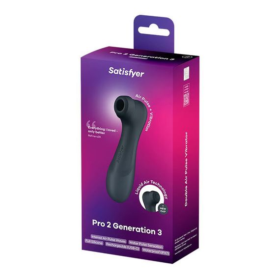 Вакуумний кліторальний стимулятор Satisfyer Pro 2 Generation 3 with Liquid Air Dark Grey | Зображення 5