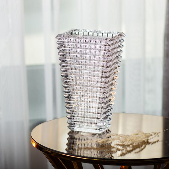 Прямокутна декоративна скляна ваза 13,5 x 10 x 22 см | Зображення 3