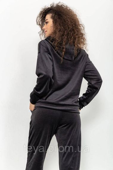 Спортивний костюм жіночий велюровий, колір чорний, розміри S, M, L, XL FA_006221 | Зображення 3
