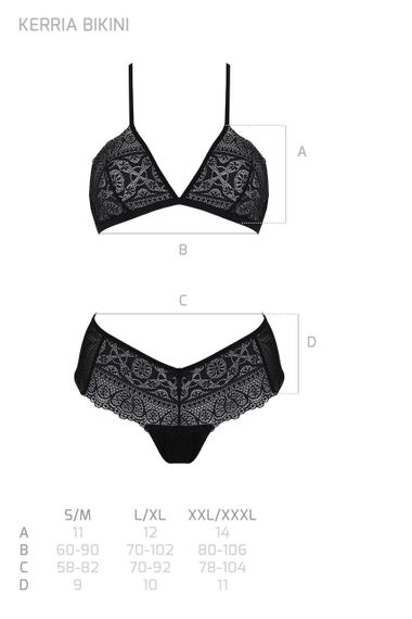 Комплект Passion KERRIA BIKINI black, XXL/XXXL, бралет і трусики-бікіні Sex Aura | Зображення 4