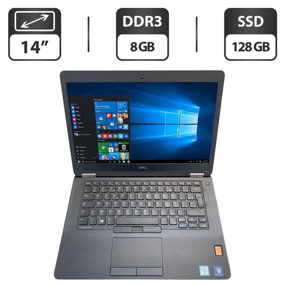 Ноутбук Б-класс Dell Latitude E5470 / 14" (1366x768) TN / Intel Core i5-6300U (2 (4) ядра по 2.4 - 3.0 GHz) / 8 GB DDR3 / 128 GB SSD / Intel HD Graphics 520 / WebCam б/у