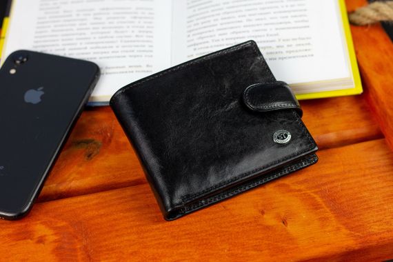 Чоловіче портмоне з натуральної шкіри ST Leather В104 Чорний | Зображення 6