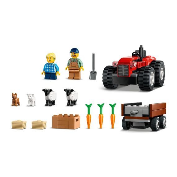 Конструктор LEGO City Червоний фермерський трактор із причепом і вівцями (60461) | Зображення 4