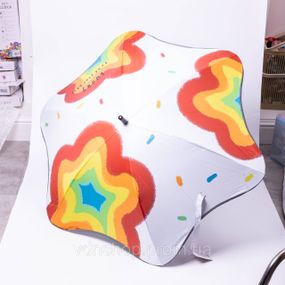 Зонт детский механический элегантный с принтом прочный надежный из полиэстера диаметр 90 см Белый HP-23-13W