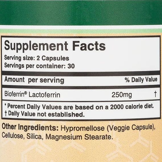 Комплекс для травлення Double Wood Lactoferrin 250 mg 60 Caps | Зображення 1