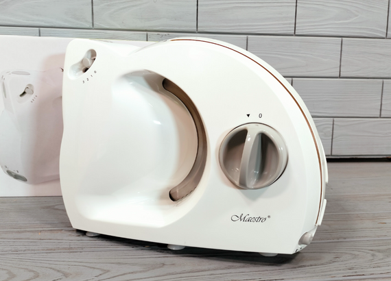 Електричний слайсер-ломтерізка Maestro MR-590 для нарізки м'яса, сиру, хліба та овочів | Зображення 9