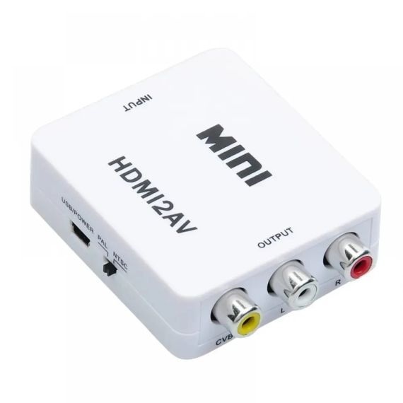 Конвертер HDMI на RCA (AV) CVBS адаптер відео з аудіо 1080P HDV-610 AV-001 White