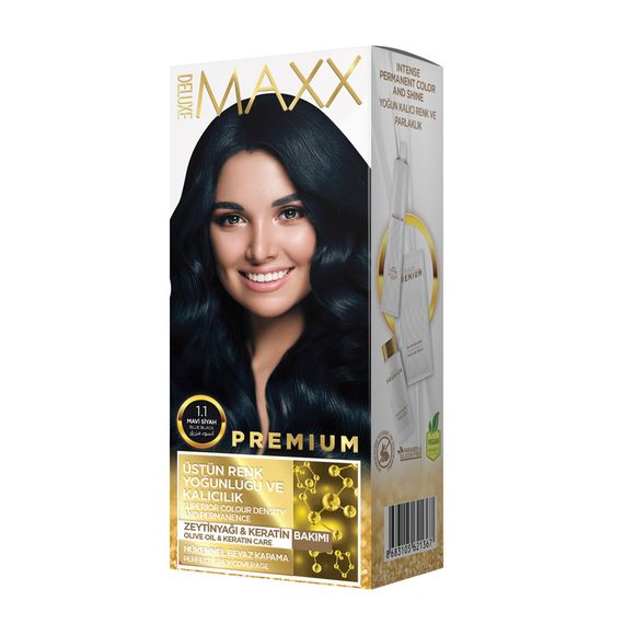 Краска MAXX Deluxe для волос 1.1 Сине-черный 50 мл+50 мл+10 мл