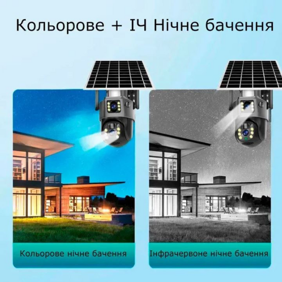 Камера відеоспостереження вулична Solar ptz 6MP, поворотна камера з wi-fi, камера із сонячною панеллю, камера з детектором руху | Зображення 9