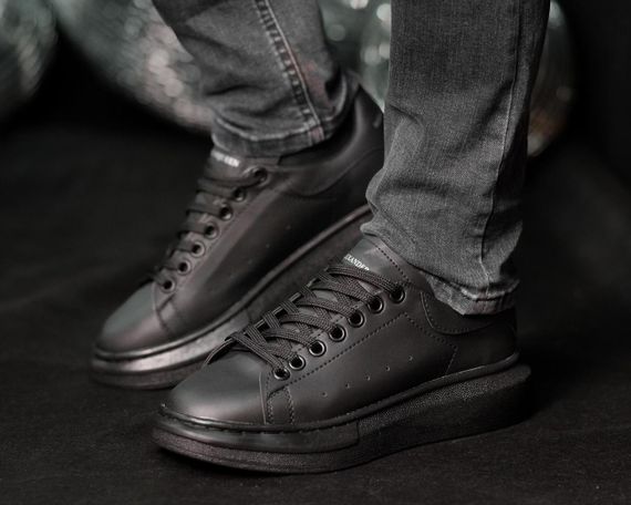 Кросівки Alexander McQueen Full Black / Маквіни чорні з чорною підошвою | Зображення 3