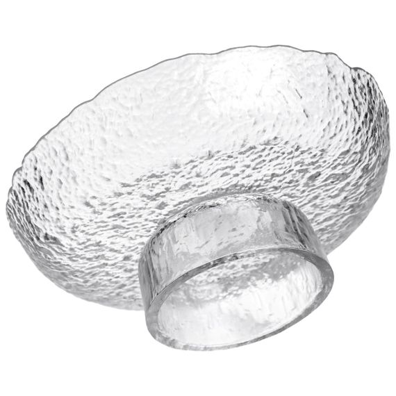 Фруктовниця на ніжці Ice Textured 20 см з крижаною текстурою скла Yiwu HP-34-89 | Зображення 2