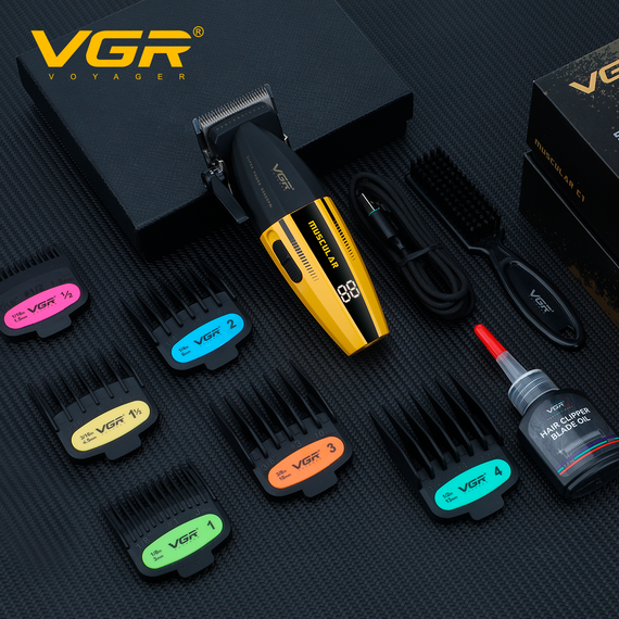 Аккумуляторная машинка для стрижки VGR V-285, 6 насадок, 9000 RPM, 2000 mAh, LED дисплей | Зображення 9