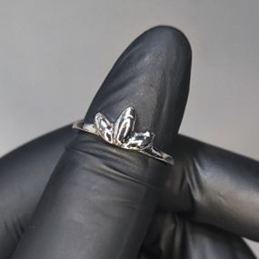 Кольцо #67 для фото ногтей (маникюра) цвет серебро