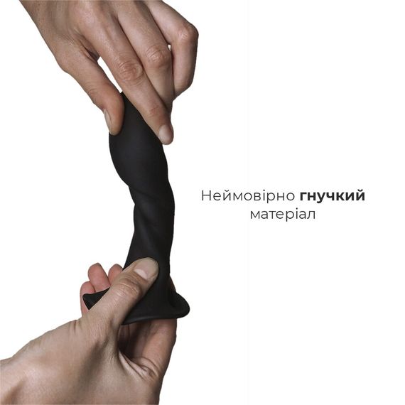 Дилдо з присоскою Adrien Lastic Hitsens 5 Black, відмінно для страпона, діаметр 2,4 см, довжина 13см | Зображення 2