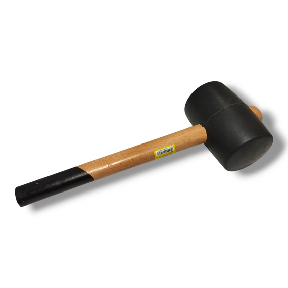 Киянка гумова чорна з деревяним руківям 1200г Сталь (арт.44076) | Зображення 1