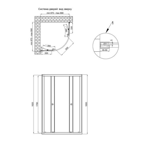 Душова кабіна Qtap Presto CRM1099AP5 90х90 см, скло Pear 5 мм без піддона | Зображення 1