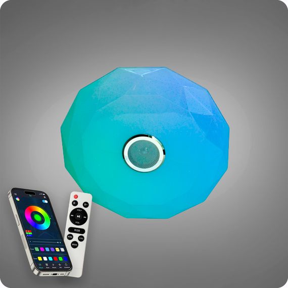 Люстра світлодіодна 517 Dlight RGB з пультом і  колонкою 80Вт Білий (02157) | Зображення 1